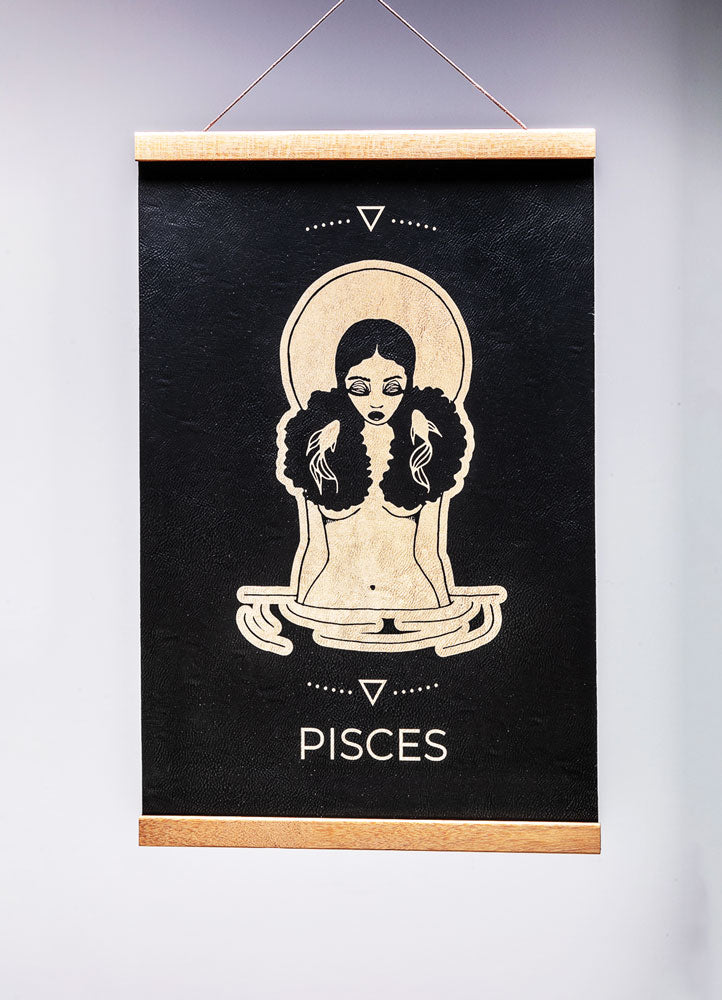 Pisces (February 19 – March 20) - Zodiac Wall Art (12x18)