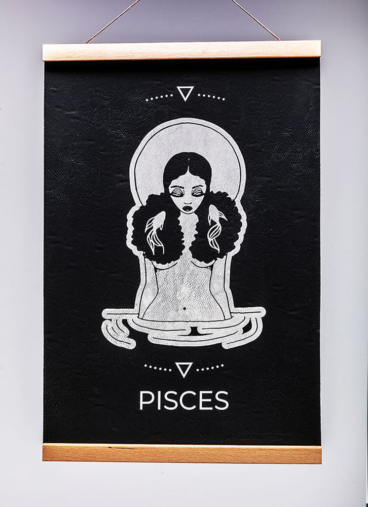 Pisces (February 19 – March 20) - Zodiac Wall Art (12x18)